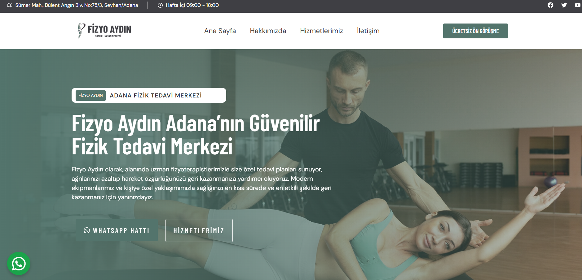 Fizyo Aydın Web Tasarım Projesi