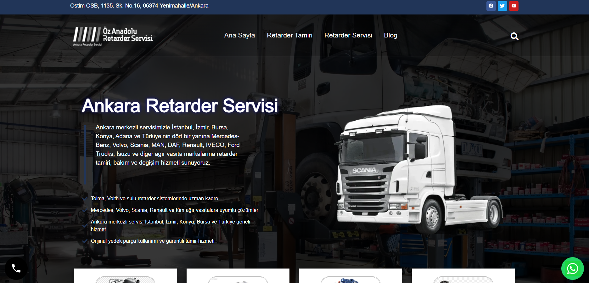 Özanadolu Retarder Servisi Web Tasarım Projesi